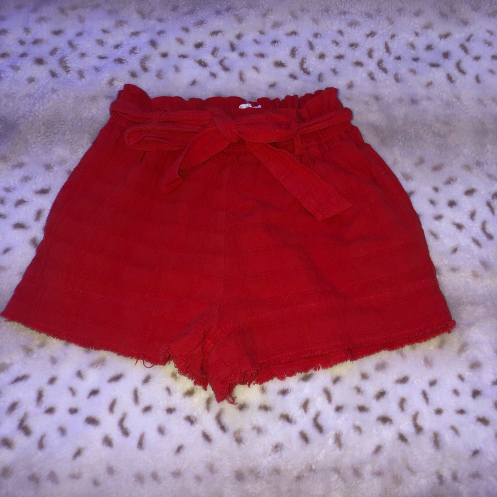Red tie shorts